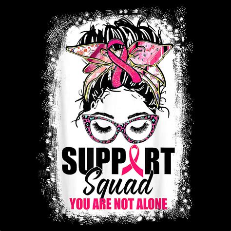 Support Squad Messy Bun Pink Warrior Breast Cancer Awareness 7 Digital Art By Th Fine Art America