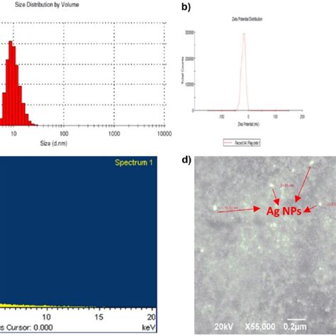 A Dls Particle Size Of Ag Nanoparticles Embedded In Mc Leaf Extract B