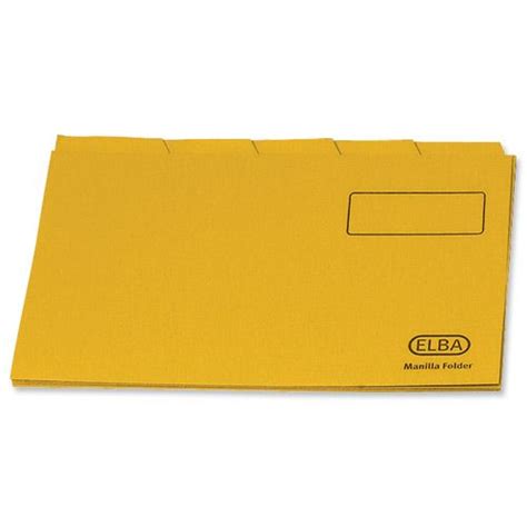 Elba Tabbed Folder Heavyweight Foolscap Yellow Pack Of 100 20619