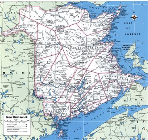 New Brunswick counties map.Free printable map New Brunswick province ...