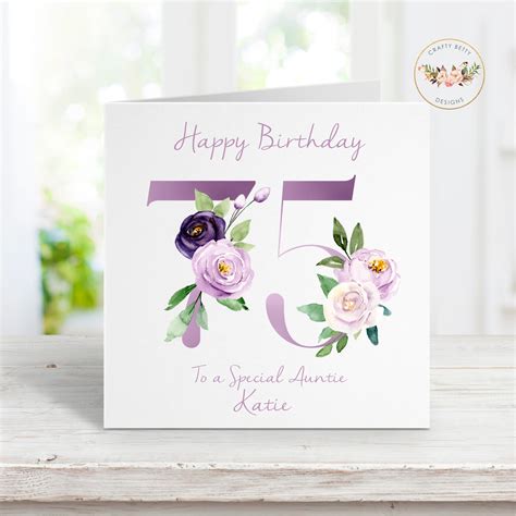 Happy 75th Birthday Card Personalised Card Personalised Etsy Uk