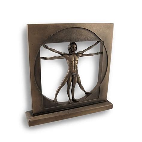 Veronese Design Leonardo Da Vinci Vitruvian Man Nude Male Bronzed Sculpture Statue In Kuwait