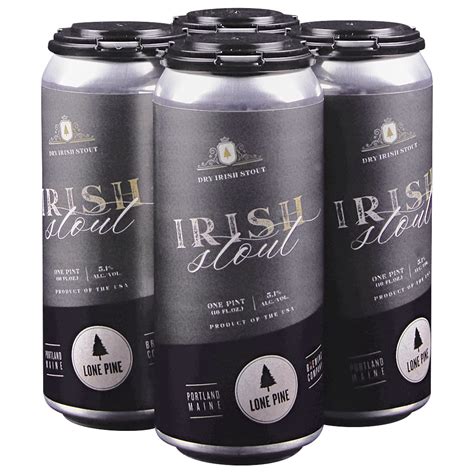 Lone Pine Irish Stout 4pk 16 Oz Cans Applejack