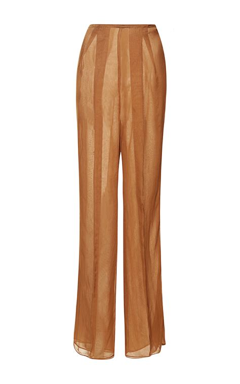 Caramel Silk Chiffon Pleated Pants By Rodarte Moda Operandi