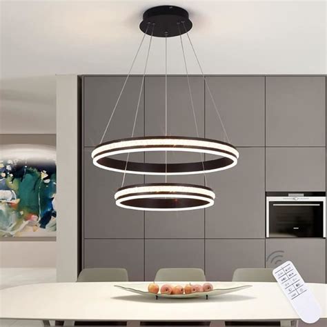 Ganeed Lustre En Cristal Moderne Lustre Led Dimmable Noir R Glable