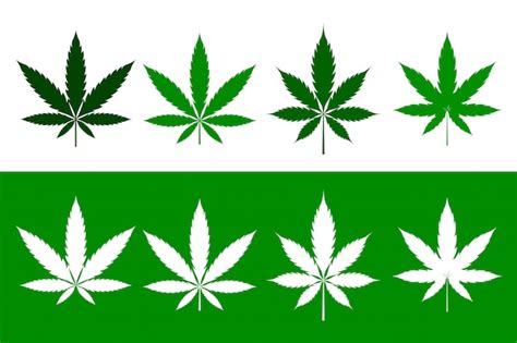 Free Vector | Cannabis marijuana weed leaves set in flat style