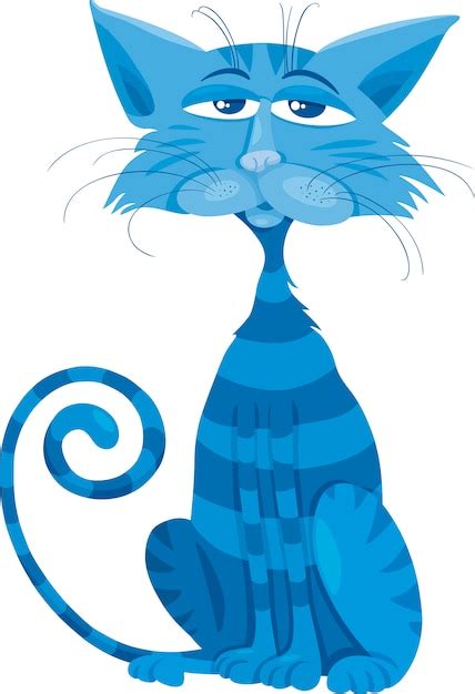 Premium Vector | Blue cat character cartoon illustration