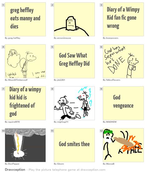 greg heffley eats manny and dies - Drawception