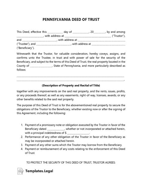 Pennsylvania Deed Forms And Templates Free Word Pdf Odt