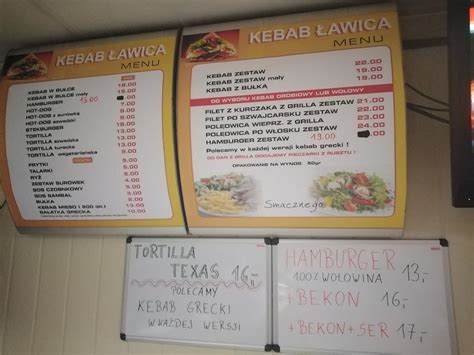 Menu At Kebab Bar Awica Pozna