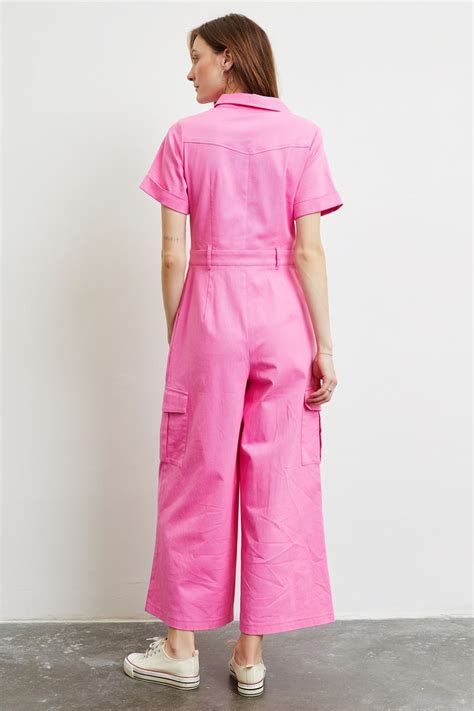 Hot Pink Utility Jumpsuit Pinkblush