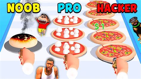 NOOB Vs PRO Vs HACKER With SHINCHAN And CHOP In I WANT PIZZA Gameplay