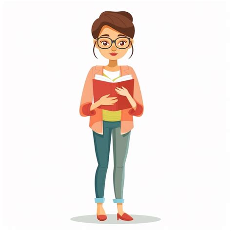 Premium Vector A Woman Holding A Book And A Book In Her Hand