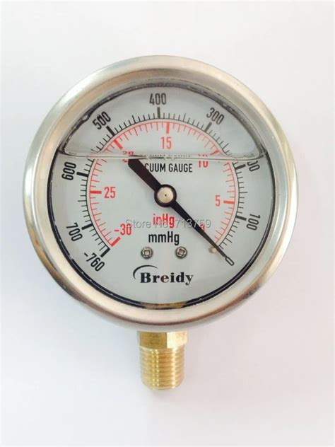 Stainless Steel Vacuum Gauge Air Manometer Pressure Gauge Quakeproof 30