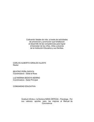 Manual De Convivencia Version Final Pdf