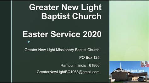 Greater New Light Baptist Church Resurrection Sunday 2020 Youtube