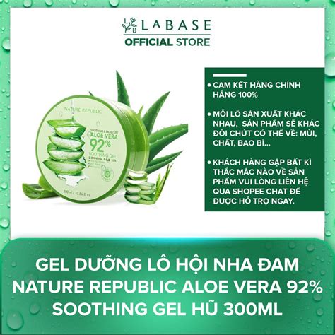 Gel dưỡng Lô Hội Nha Đam Nature Republic Aloe Vera 92 Soothing Gel Hũ