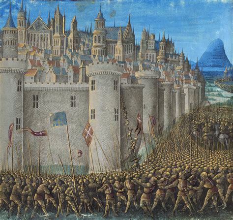 medieval miniature painting of the Siege of An... | Cruzadas, Sacro ...