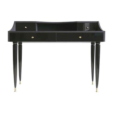 Modern Black Writing Table Desk or Vanity Console in high gloss For ...