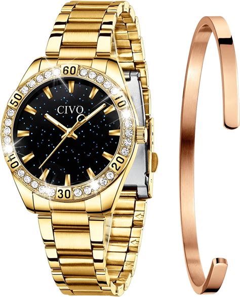 CIVO Montre Femme Or Rose Minimalistes Etanches Montres Pour Femmes