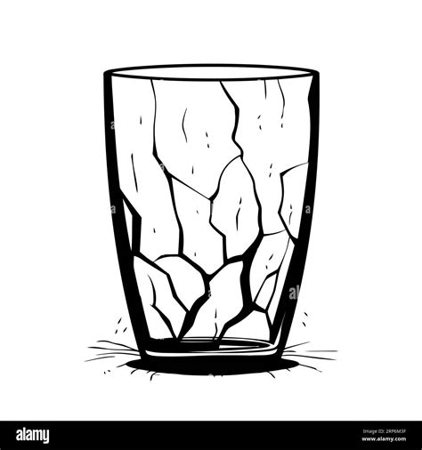 Broken Glass Cup For Drinks Cracked Cup Icon On White Background