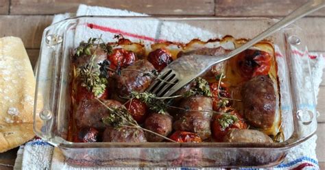 Butifarras Con Tomates Cherry Al Horno Receta Sencilla Para Disfrutar