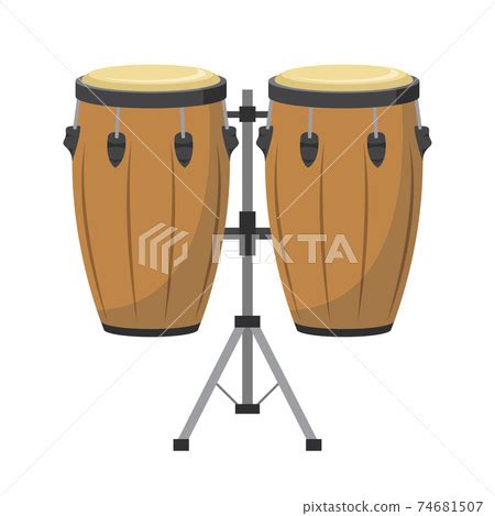 Vector Illustration Of Conga Drums In Cartoon Stock Illustration