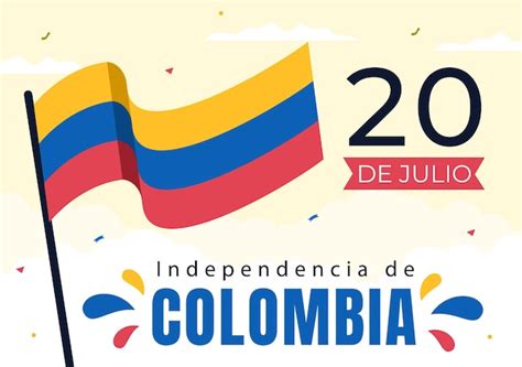 20 De Julio Independencia De Colombia Cartoon Illustration Vecteur