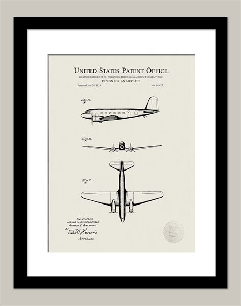 Douglas DC-2 Airplane | 1935 Patent Print