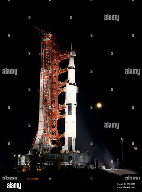 Apollo 12 Launch Rehearsal Night Time View Of Pad A Launch Complex 39