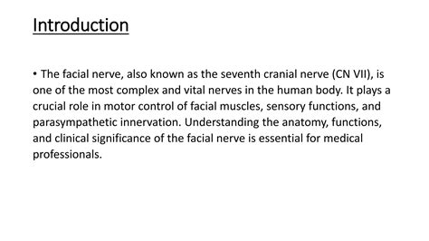 Anatomy Of The Facial Nerve Origin And Coursepptx