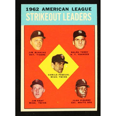 Topps Al Strikeout Leaders Camilo Pascual Jim Bunning