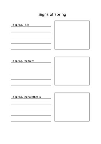 Ks1 Signs Of Spring Observation Sheet Teaching Resources