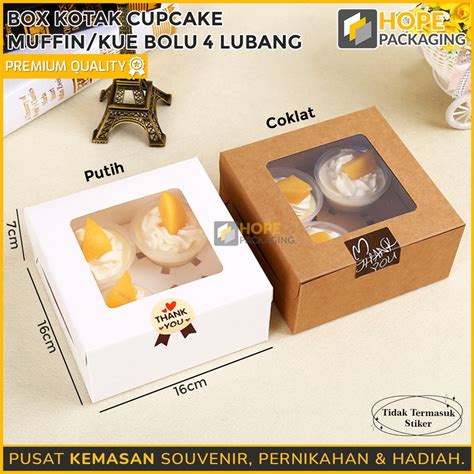 Jual Box Kotak Cup Cake Muffin Box Brownis Box Gift Kue Bolu 4