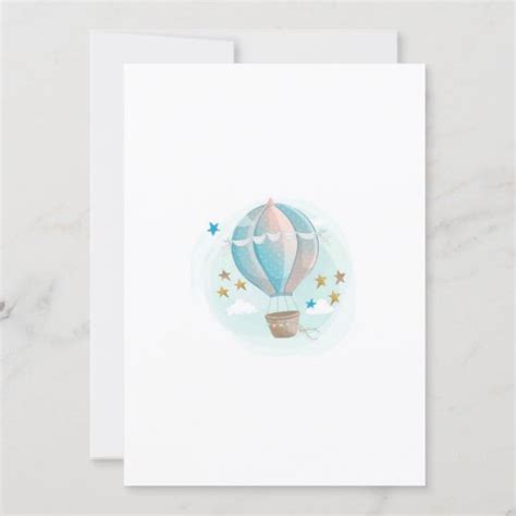 Hot Air Balloon Boy Baby Shower Invitation Zazzle