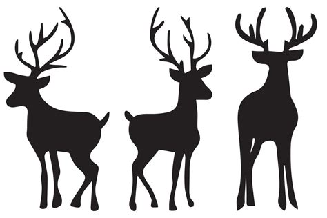 Deer silhouette set, Deer silhouette hunting silhouettes pack, Deer set ...