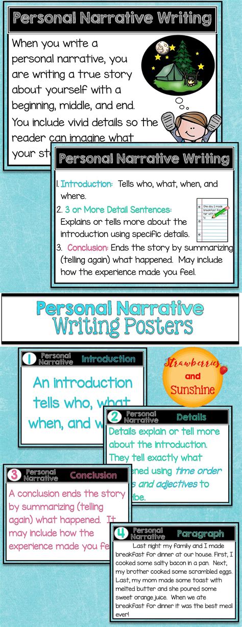 Personal Narrative Writing Posters These Are Great For First Grade