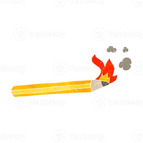 hand retro cartoon flaming pencil 45206578 PNG