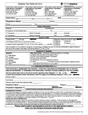 Fillable Online Oregon Providence Diabetic Fax Referral Form Oregon