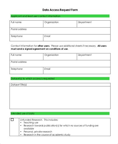 User Access Request Form Template Card Template