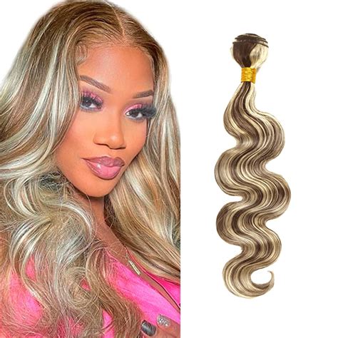 Amazon Inch P Bundles Blonde Body Wave Human Hair Bundles Brazilian Brown Body