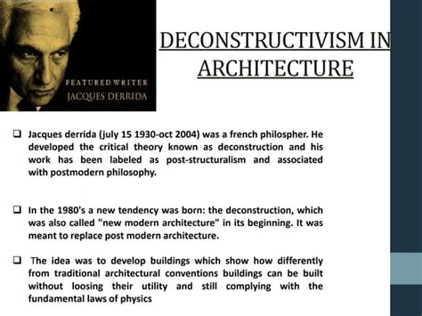 Deconstructive Architecture Ppt