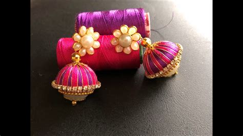 Diy How To Make Designer Silk Thread Bridal Jhumka Earrings At Home