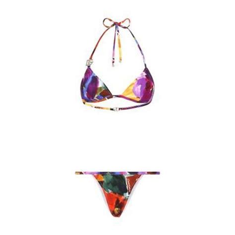 Dolce Gabbana Triangle Bikini Multicolor Editorialist