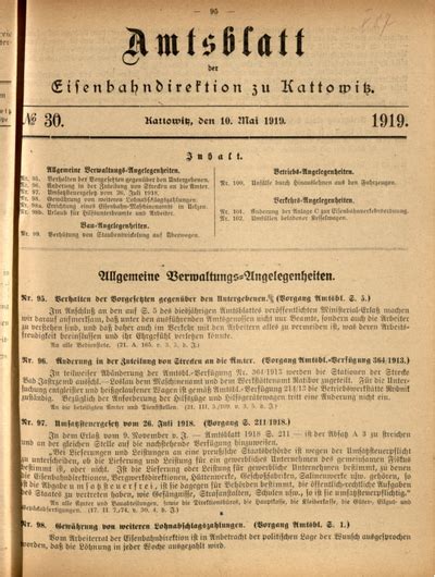 Amtsblatt Der K Niglichen Eisenbahndirektion Zu Kattowitz Nr