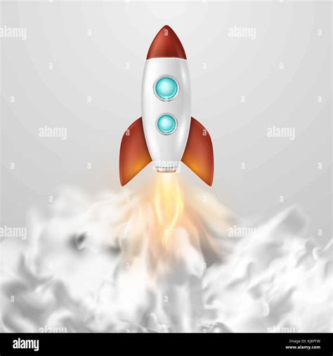 Vector background with retro space rocket ship launch, Template for ...