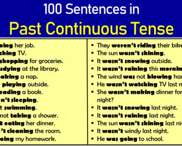 past continuous tense sentences – EngDic