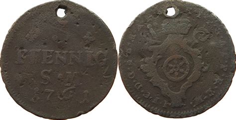 Mainz Erzbistum 3 Pfennig 1761 Johann Friedrich Karl Graf Von Ostein