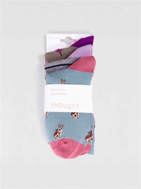 Chaussettes Bambou Et Coton Bio Motif Lapins Et Rayures