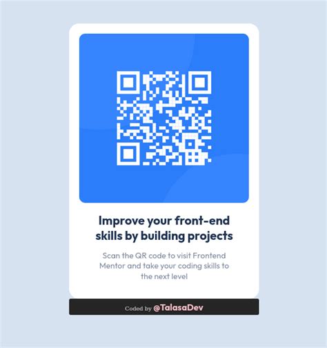 GitHub TalasaDev QR Card Component Frontend Mentor NEWBIE FREE Challenge